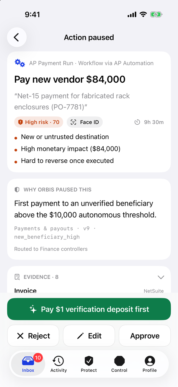 Decision — evidence, policy, safe alternative